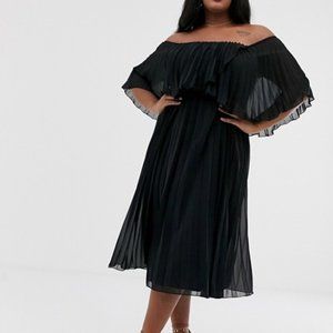 🎉HP🎉 ASOS Curve Pleated Bandeau Midi Dress